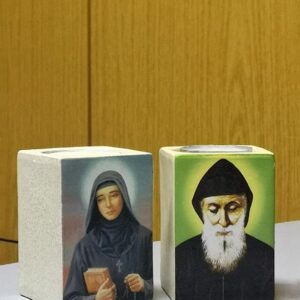 Candle with Saint Charbel or Rafqa - Image 1