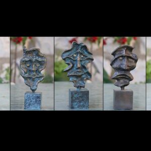 Lebanese relief sculpture masks - Image 1