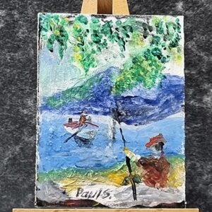 Fishing small painting
