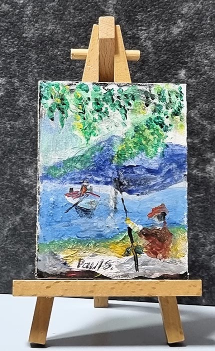 Fishing small painting