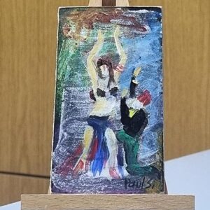 folklore dancer miniature painting