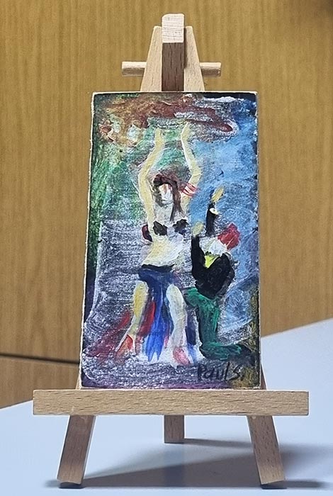 folklore dancer miniature painting