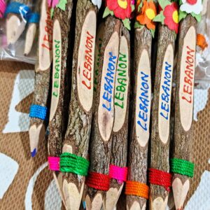 Handmade rustic pencils set from natural tree Branch from Lebanon