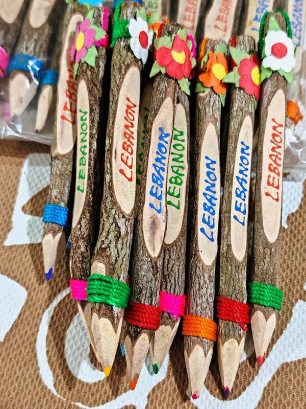 Handmade rustic pencils set from natural tree Branch from Lebanon