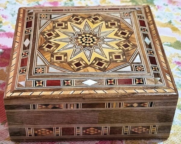 Mosaic shell box interior