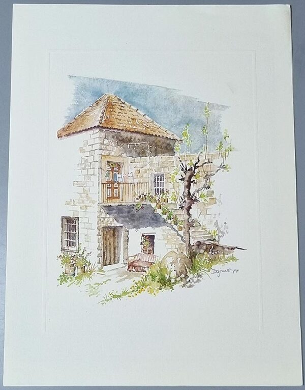 Painting Aquarelle Watercolor Dagmar Hodgkinson Menu of the Lebanese Cusine