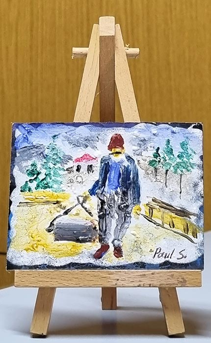 peasant using a compactor