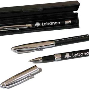 Elegant pen leather-lined - Cedar of Lebanon - Image 1