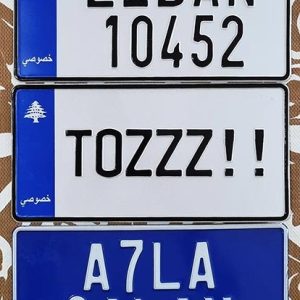 Beautiful Aluminium plates reproducing Lebanese emblems decoration