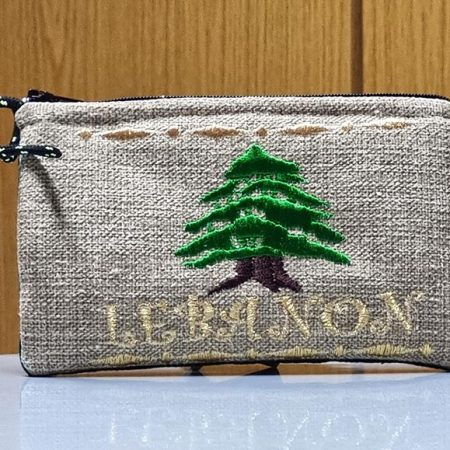 Pouch bag Cedar of Lebanon gold embroidery