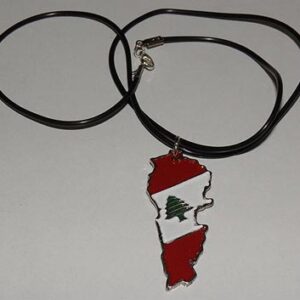 Stainless steel pendants showing map of Lebanon - Image 1
