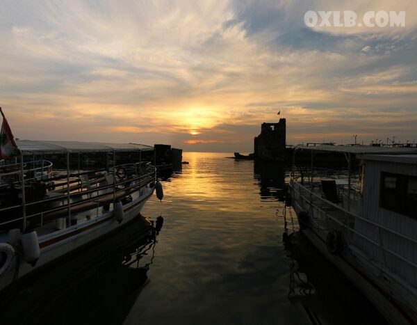 Printed photo of the sunset Jbeil Byblos harbor 2021