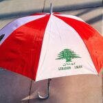 Umbrella souvenir flag of Lebanon