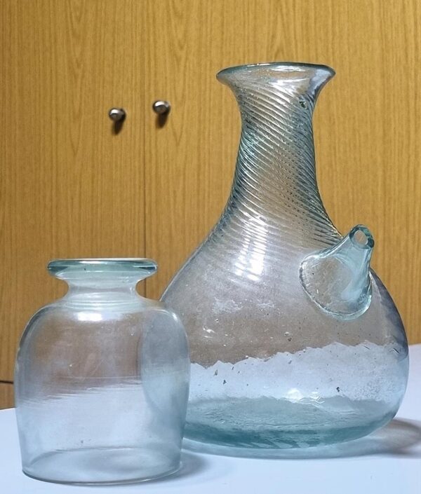 vintage Lebanese glass water pitcher