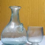 vintage Lebanese glass water pitcher with cup