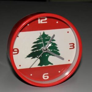 Desk and wall clock - National colors and cedar - Image 1