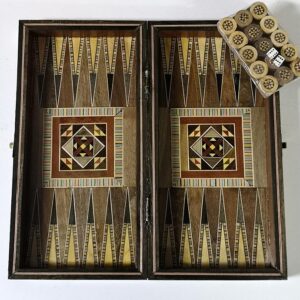 Wooden backgammon game - Image 1