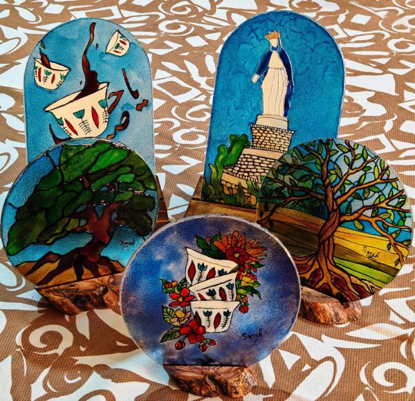 Faux vitrail decorative glass stained glass