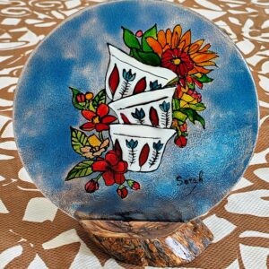 Decorative glass painting lebanese shaffeh coffee cups