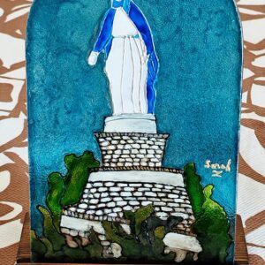 Decorative glass painting Virgin Mary Harissa