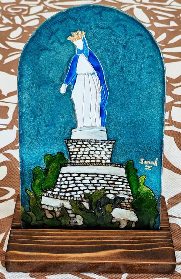 Decorative glass painting Virgin Mary Harissa