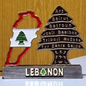 Map of Lebanon and cedar with name of cities