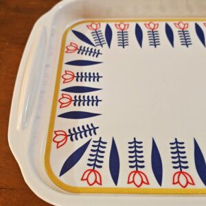 Coffee tray traditional blue design and red tulip - Image 2