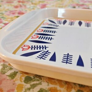 Coffee tray traditional blue design and red tulip - Image 3