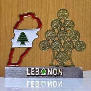 Map of Lebanon with Phoenician coins