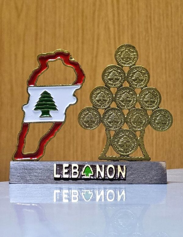 Map of Lebanon with Phoenician coins