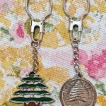 Keyring green Cedar of Lebanon and a coin Cedar of Lebanon