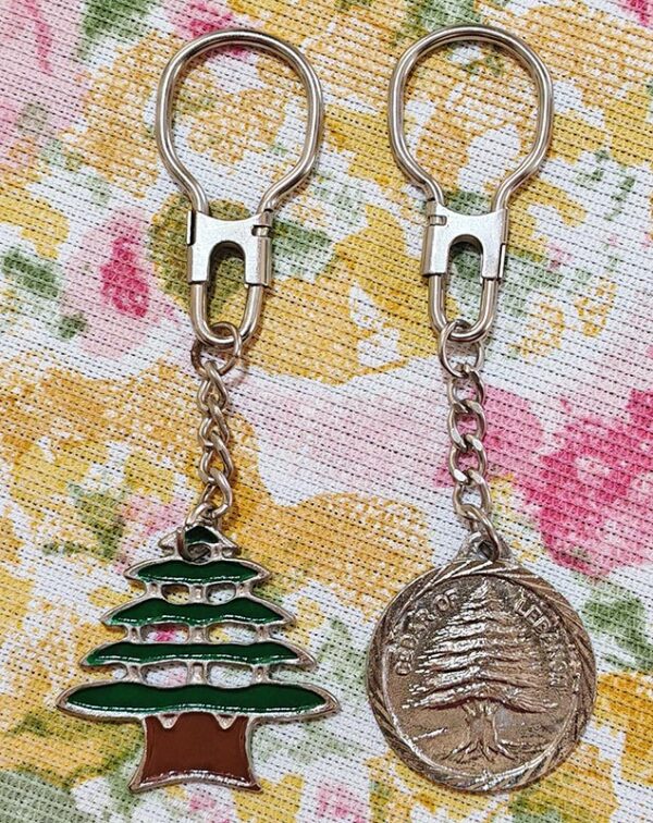 Keyring green Cedar of Lebanon and a coin Cedar of Lebanon