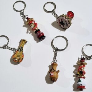 Wooden handmade keyrings, Derbake, Pitcher, Hooka, Oud - Image 2