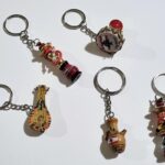 Wooden handmade keyrings in miniature Derbake Pitcher Ibrik Hookah Arguileh Oud