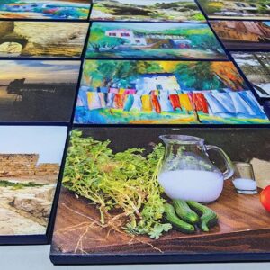 Lebanon souvenir magnets and painting by Joseph Matar - Image 1