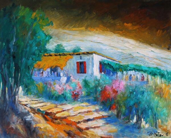 Joseph Matar painting wood magnet