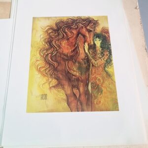 Hrair huile Femme au cheval