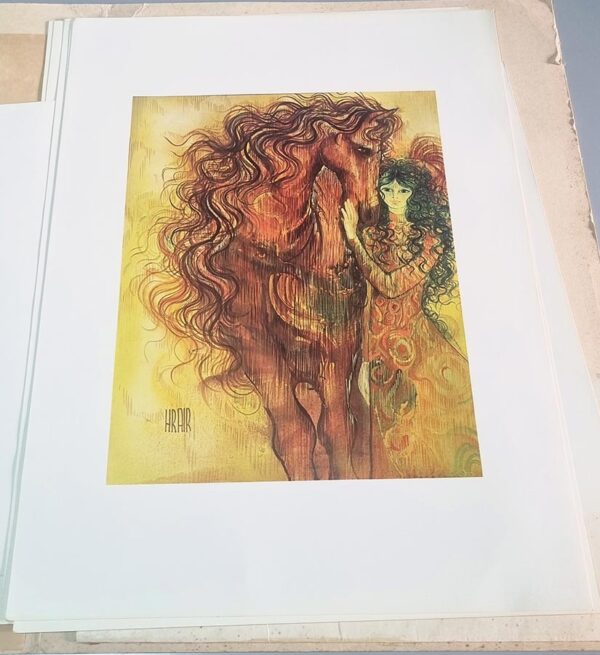 Hrair huile Femme au cheval