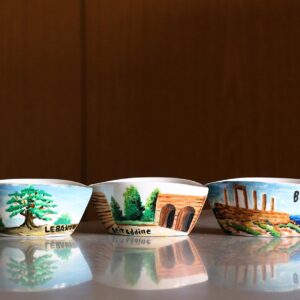 Oval shaped hand-painted Lebanon ceramic bowls - Image 2