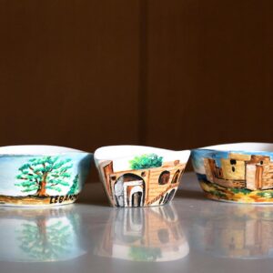 Oval shaped hand-painted Lebanon ceramic bowls - Image 3