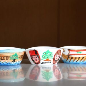 Oval shaped hand-painted Lebanon ceramic bowls - Image 5