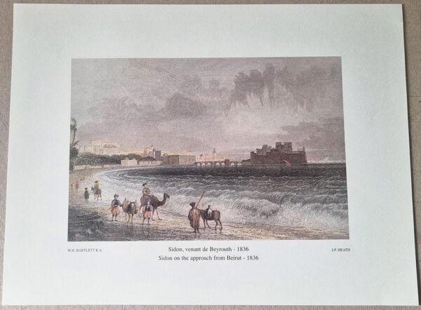 Sidon, venant de Beyrouth - 1836 - Sidon on the approach from Beirut
