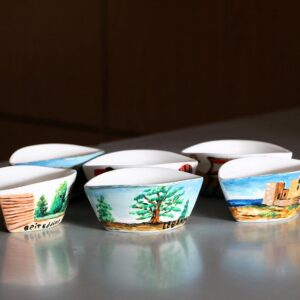 Oval shaped hand-painted Lebanon ceramic bowls - Image 1
